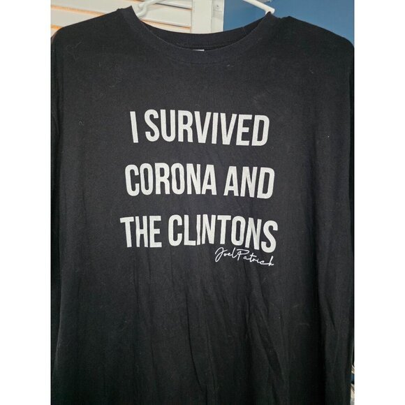I Survived Corona & the Clintons t-shirt Women's XL Black - Picture 3 of 5